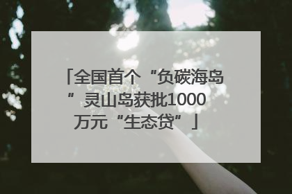 全国首个“负碳海岛”灵山岛获批1000万元“生态贷”