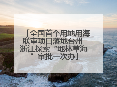 全国首个用地用海联审项目落地台州 浙江探索“地林草海”审批一次办