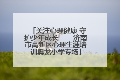 关注心理健康 守护少年成长——济南市高新区心理生涯培训奥龙小学专场