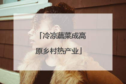 冷凉蔬菜成高原乡村热产业