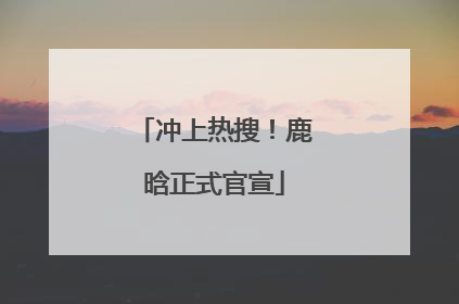 冲上热搜！鹿晗正式官宣