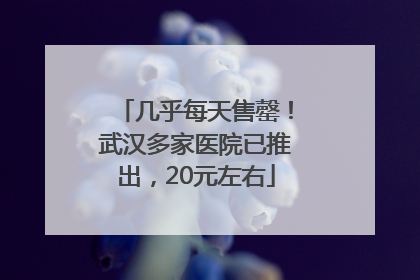 几乎每天售罄！武汉多家医院已推出，20元左右