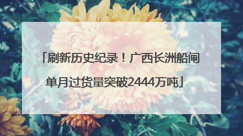 刷新历史纪录！广西长洲船闸单月过货量突破2444万吨