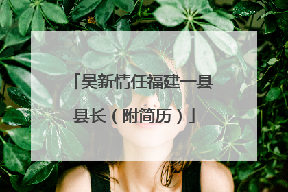吴新情任福建一县县长（附简历）