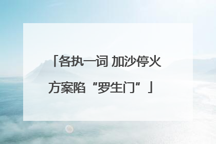 各执一词 加沙停火方案陷“罗生门”