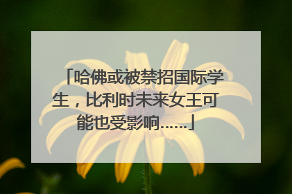 哈佛或被禁招国际学生，比利时未来女王可能也受影响……