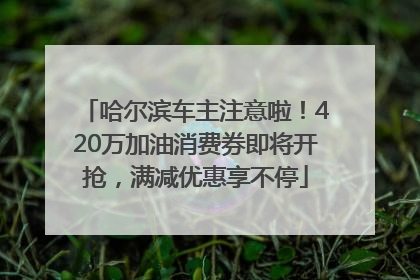 哈尔滨车主注意啦！420万加油消费券即将开抢，满减优惠享不停