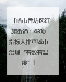 哈市香坊区红旗街道：43项指标大排查城市治理“有数有温度”