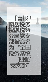 喜报！南岳税务祝融税务分局党支部被命名为“全国税务系统‘四强’党支部”