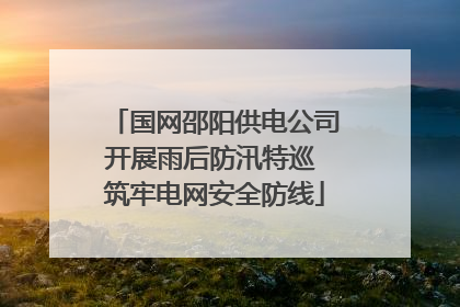 国网邵阳供电公司开展雨后防汛特巡 筑牢电网安全防线