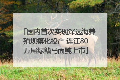 国内首次实现深远海养殖规模化投产 连江80万尾绿鳍马面鲀上市
