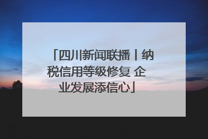 四川新闻联播丨纳税信用等级修复 企业发展添信心