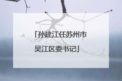 孙建江任苏州市吴江区委书记