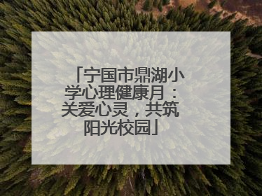 宁国市鼎湖小学心理健康月：关爱心灵，共筑阳光校园