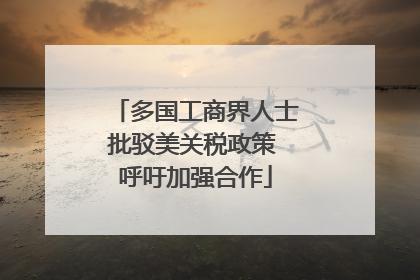 多国工商界人士批驳美关税政策 呼吁加强合作