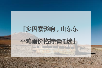 多因素影响，山东东平鸡蛋价格持续低迷