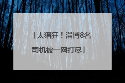 太猖狂！淄博8名司机被一网打尽