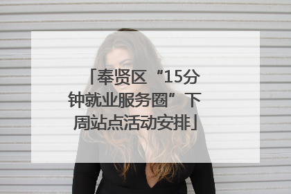 奉贤区“15分钟就业服务圈”下周站点活动安排