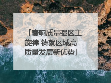 奏响质量强区主旋律 铸就区域高质量发展新优势