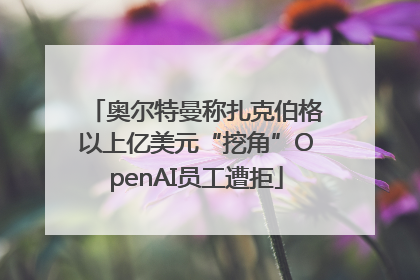 奥尔特曼称扎克伯格以上亿美元“挖角”OpenAI员工遭拒
