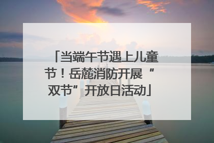 当端午节遇上儿童节！岳麓消防开展“双节”开放日活动