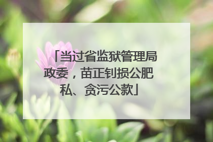 当过省监狱管理局政委，苗正钊损公肥私、贪污公款