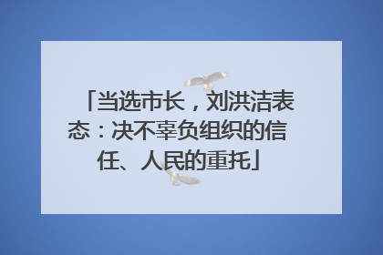当选市长，刘洪洁表态：决不辜负组织的信任、人民的重托