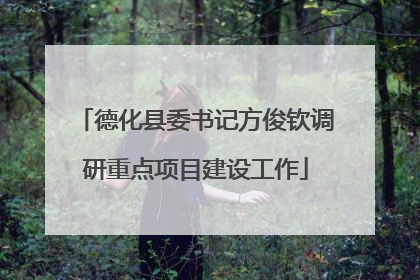 德化县委书记方俊钦调研重点项目建设工作