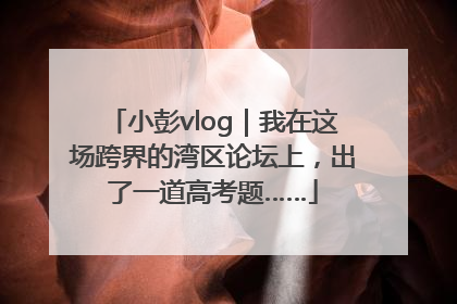 小彭vlog｜我在这场跨界的湾区论坛上，出了一道高考题……