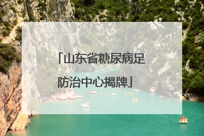 山东省糖尿病足防治中心揭牌