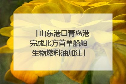山东港口青岛港完成北方首单船舶生物燃料油加注