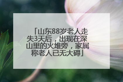 山东88岁老人走失3天后，出现在深山里的火堆旁，家属称老人已无大碍
