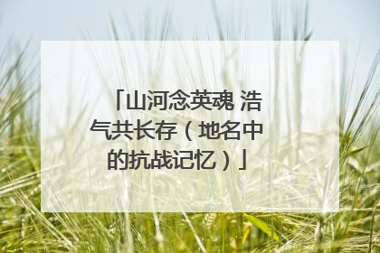 山河念英魂 浩气共长存（地名中的抗战记忆）