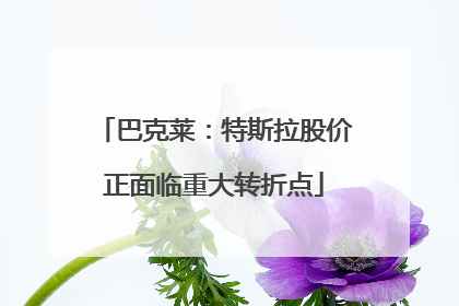 巴克莱：特斯拉股价正面临重大转折点