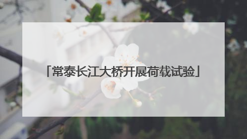 常泰长江大桥开展荷载试验