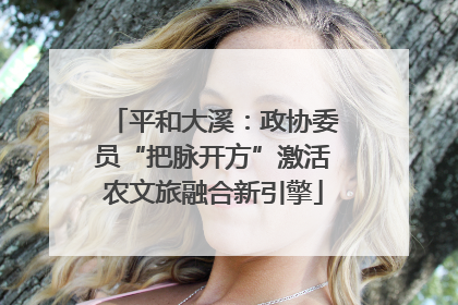 平和大溪：政协委员“把脉开方”激活农文旅融合新引擎