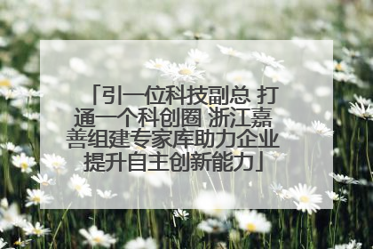 引一位科技副总 打通一个科创圈 浙江嘉善组建专家库助力企业提升自主创新能力