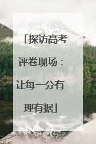 探访高考评卷现场：让每一分有理有据