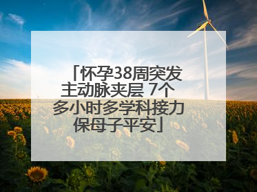 怀孕38周突发主动脉夹层 7个多小时多学科接力保母子平安