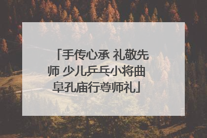 手传心承 礼敬先师 少儿乒乓小将曲阜孔庙行尊师礼