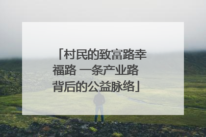 村民的致富路幸福路 一条产业路背后的公益脉络