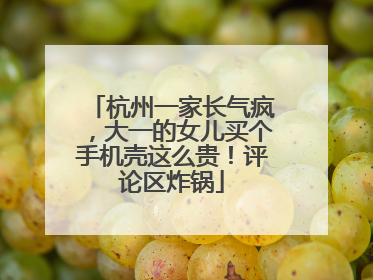 杭州一家长气疯，大一的女儿买个手机壳这么贵！评论区炸锅