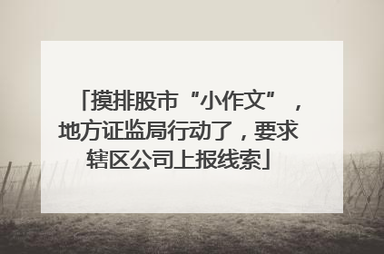 摸排股市“小作文”，地方证监局行动了，要求辖区公司上报线索