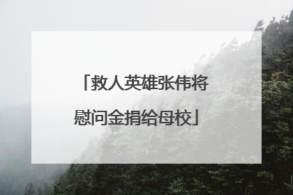 救人英雄张伟将慰问金捐给母校