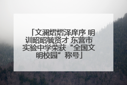 文澜熠熠泽庠序 明训昭昭毓贤才 东营市实验中学荣获“全国文明校园”称号