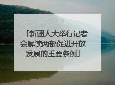 新疆人大举行记者会解读两部促进开放发展的重要条例
