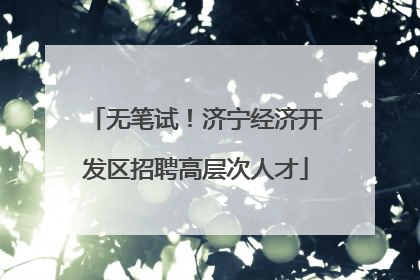 无笔试！济宁经济开发区招聘高层次人才