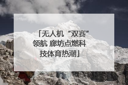 无人机“双赛”领航 廊坊点燃科技体育热潮