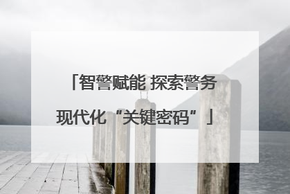 智警赋能 探索警务现代化“关键密码”