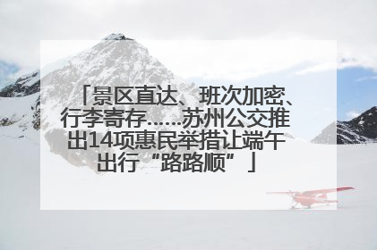 景区直达、班次加密、行李寄存……苏州公交推出14项惠民举措让端午出行“路路顺”